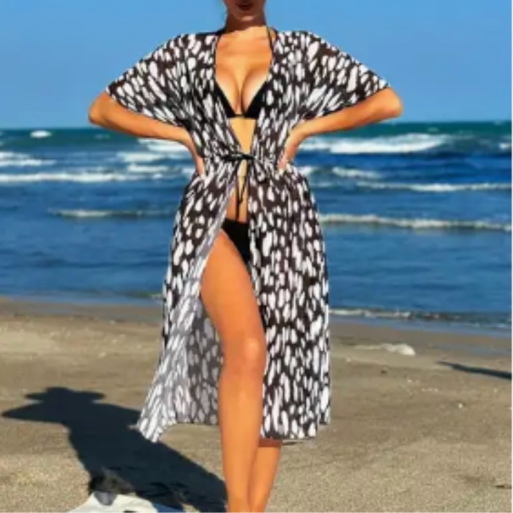Black and White Swim Cover-Up